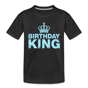 Birthday King Krone Herren Geburtstag Outfit - Kinder Premium Bio T-Shirt - Schwarz - Vorne