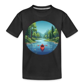 Canoë, kayak, canoë, canoë d’aviron canadien - T-shirt bio Premium Enfant - noir - Devant
