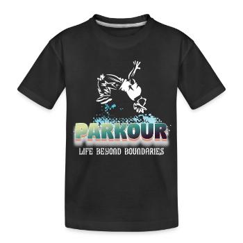 La vie de parkour au-delà des frontières - T-shirt bio Premium Enfant - noir - Devant