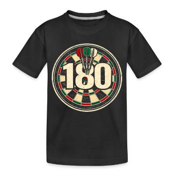 Retro Dartboard 180 Dartboard Darts Player - Kids' Premium Organic T-Shirt - black - Front