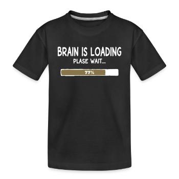Loading the Brain – Loading Bar Humor - Kids' Premium Organic T-Shirt - black - Front