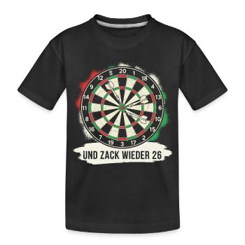 Dart Zack wieder 26 Darts Spruch Lustig Geschenk - Kinder Premium Bio T-Shirt - Schwarz - Vorne