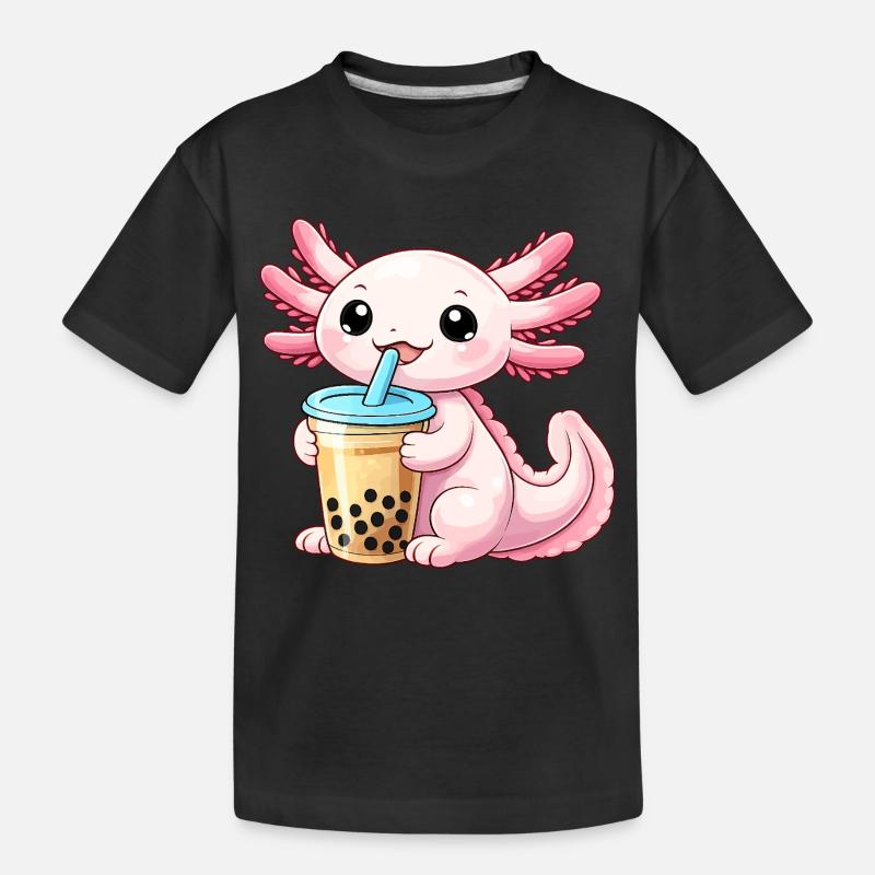 Bubble Tea Drachen-Anhänger - Kinder Premium Bio T-Shirt - Schwarz