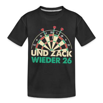 Und Zack Wieder 26 Dartboard Design - Kinder Premium Bio T-Shirt - Schwarz - Vorne
