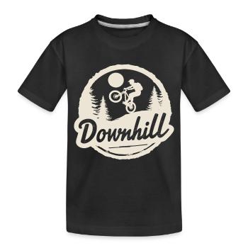 Downhill Mountain Bike Adventure in the Forest - Kids' Premium Organic T-Shirt - black - Front