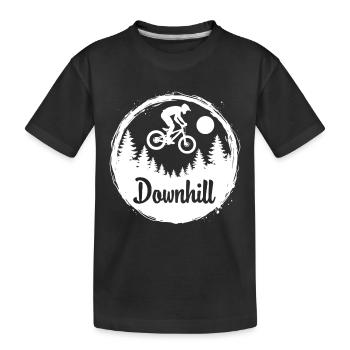 Downhill Mountain Bike Adventure in the Forest - Kids' Premium Organic T-Shirt - black - Front