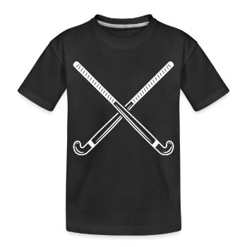 Field Hockey Stick Sketch - Kids' Premium Organic T-Shirt - black - Front