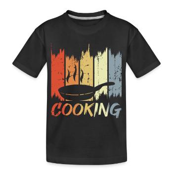 Vintage Cooking - Kids' Premium Organic T-Shirt - black - Front
