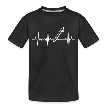 Skateboard EKG Herzlinie - Kinder Premium Bio T-Shirt - Schwarz - Vorne