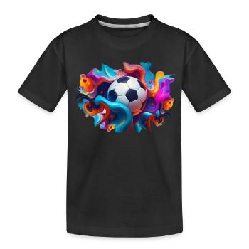 Colorful Soccer | Fußballspieler - Kinder Premium Bio T-Shirt - Schwarz - Vorne