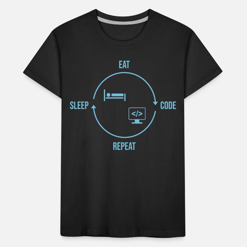 Répétition du code Manger Sommeil - Cycle du programmeur T-shirt bio Premium Enfant