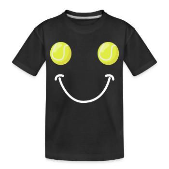 Visage Heureux du Tennis - T-shirt bio Premium Enfant - noir - Devant