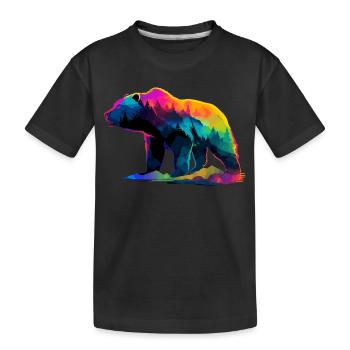 L’ours dans les montagnes - T-shirt bio Premium Enfant - noir - Devant