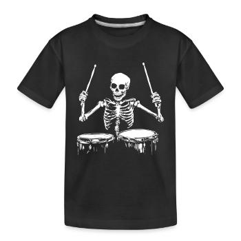 Batteur Squelette Batterie Batterie Batterie - T-shirt bio Premium Enfant - noir - Devant