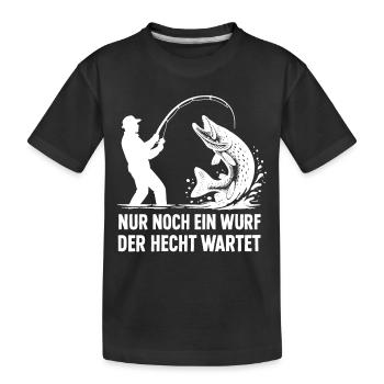 Un piquet, attendant un lancer, cadeau pour pêcheur - T-shirt bio Premium Enfant - noir - Devant