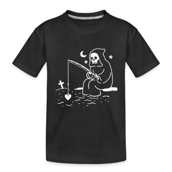 Herzfang des Sensenmanns - Kinder Premium Bio T-Shirt - Schwarz - Vorne
