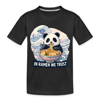Bol de nouilles ramen panda - T-shirt bio Premium Enfant - noir - Devant