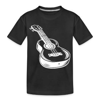 Ukulele Skizze - Kinder Premium Bio T-Shirt - Schwarz - Vorne