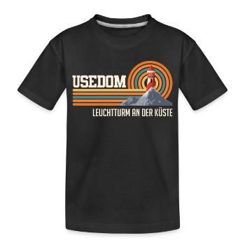 USEDOM LIGHTHOUSE ON THE COAST Fun - Kids' Premium Organic T-Shirt - black - Front
