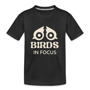 Birds in Focus - Kids' Premium Organic T-Shirt - black - Front