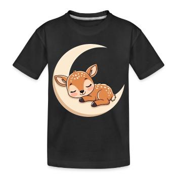 Mondruh Rehkitz Schlafen - Kinder Premium Bio T-Shirt - Schwarz - Vorne