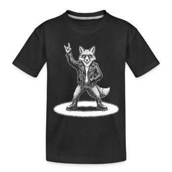 Guitare drôle drôle de musique Retro Fox Rock Style - T-shirt bio Premium Enfant - noir - Devant