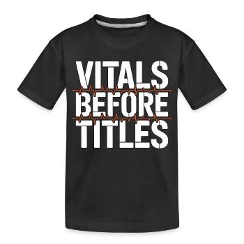 Constantes vitales de l’infirmière en soins intensifs avant les titres Soins intensifs - T-shirt bio Premium Enfant - noir - Devant