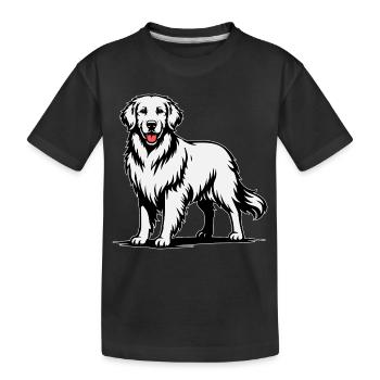 Golden Retriever in stolzer Pose - Kinder Premium Bio T-Shirt - Schwarz - Vorne
