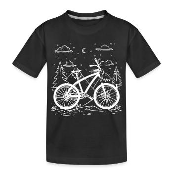 Cartoon Cyclist - Kids' Premium Organic T-Shirt - black - Front