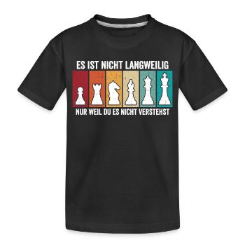 Retro Chess Pieces – Vintage Chess Design - Kids' Premium Organic T-Shirt - black - Front