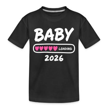 Baby Loading 2026 Parents enceintes - T-shirt bio Premium Enfant - noir - Devant