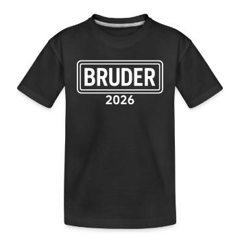 Annonce de frère ou sœur fier 2026 - T-shirt bio Premium Enfant - noir - Devant
