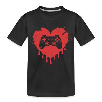 Videospiele Lustiger Valentinstags-Gamer - Kinder Premium Bio T-Shirt - Schwarz - Vorne