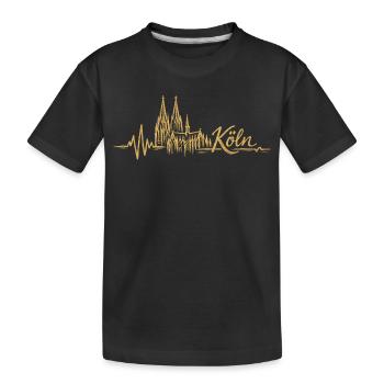 Cologne Skyline Heartbeat Cathédrale de Cologne J’adore Cologne - T-shirt bio Premium Enfant - noir - Devant