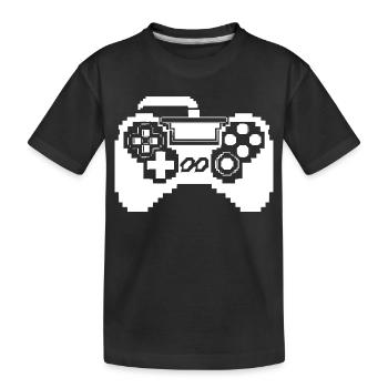 Graphismes pixels de manette de jeu - T-shirt bio Premium Enfant - noir - Devant