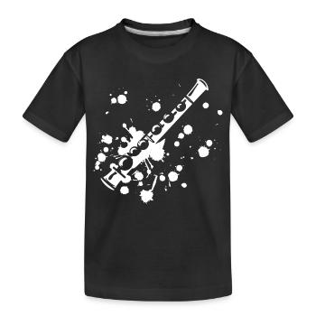 Flöte Streetart - Kinder Premium Bio T-Shirt - Schwarz - Vorne