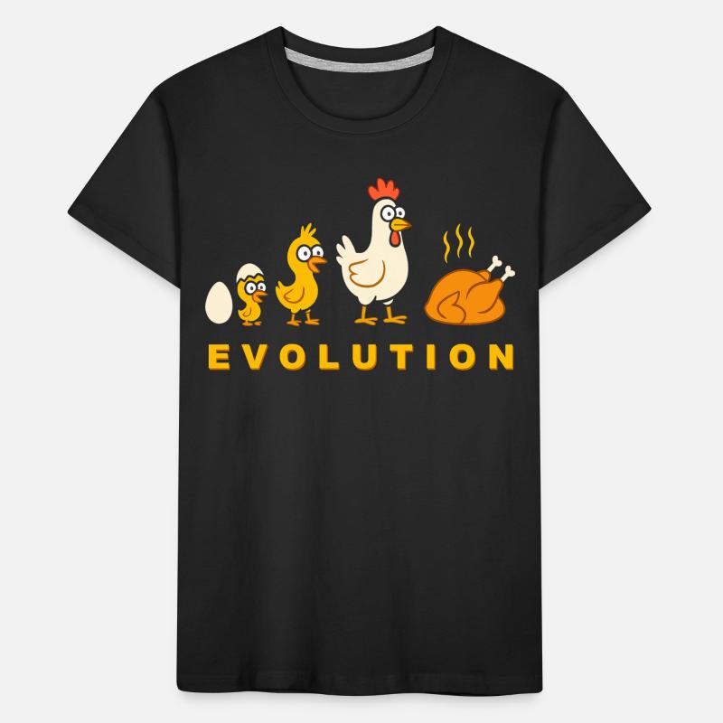 Evolution Chicken Broiler Chicken Funny Kids' Premium Organic T-Shirt