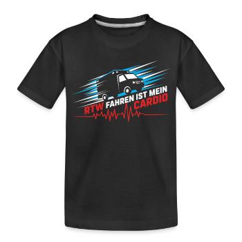 RTW Ambulanz Rettungswagen Rettungsdienst Sanität - Kinder Premium Bio T-Shirt - Schwarz - Vorne