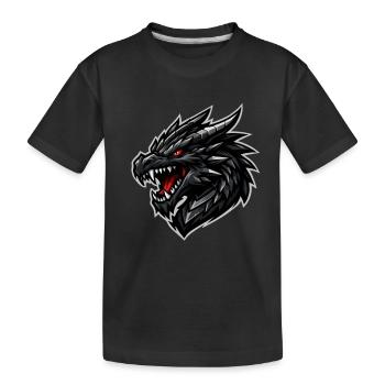 Tête de dragon aux yeux rouges - T-shirt bio Premium Enfant - noir - Devant