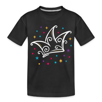 Casquette de fou de carnaval moderne avec étoiles et confettis - T-shirt bio Premium Enfant - noir - Devant