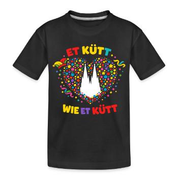Karneval Köln Jeck Konfetti Party Kostüm - Kinder Premium Bio T-Shirt - Schwarz - Vorne