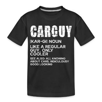 CarGuy Distressed Typography - Kids' Premium Organic T-Shirt - black - Front