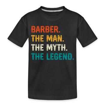 Barber Myth Legend Shirt - Kinder Premium Bio T-Shirt - Schwarz - Vorne