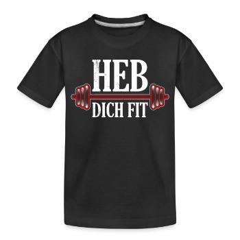 Weihnachten HEB DICH FIT Lustiges - Kinder Premium Bio T-Shirt - Schwarz - Vorne