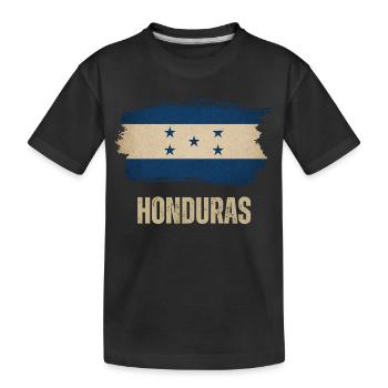 Flagge von Honduras Grunge, ich liebe Honduras - Kinder Premium Bio T-Shirt - Schwarz - Vorne