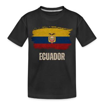 Drapeau grunge de l’Équateur, j’adore l’Équateur - T-shirt bio Premium Enfant - noir - Devant