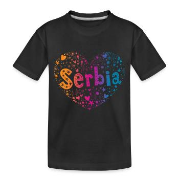 Serbia - Kids' Premium Organic T-Shirt - black - Front