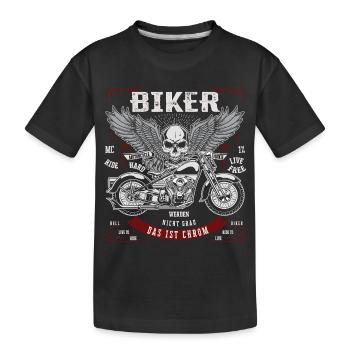 Biker werden nicht grau - Das ist Chrom - Kinder Premium Bio T-Shirt - Schwarz - Vorne