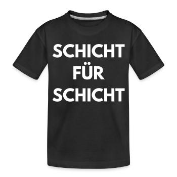 Couche par couche | Chemise de travail en quart - T-shirt bio Premium Enfant - noir - Devant