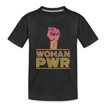 Frauenrechte Woman Power - Kinder Premium Bio T-Shirt - Schwarz - Vorne